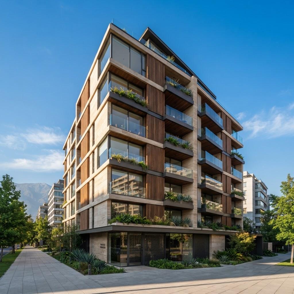 Fachada de edificio residencial contemporáneo